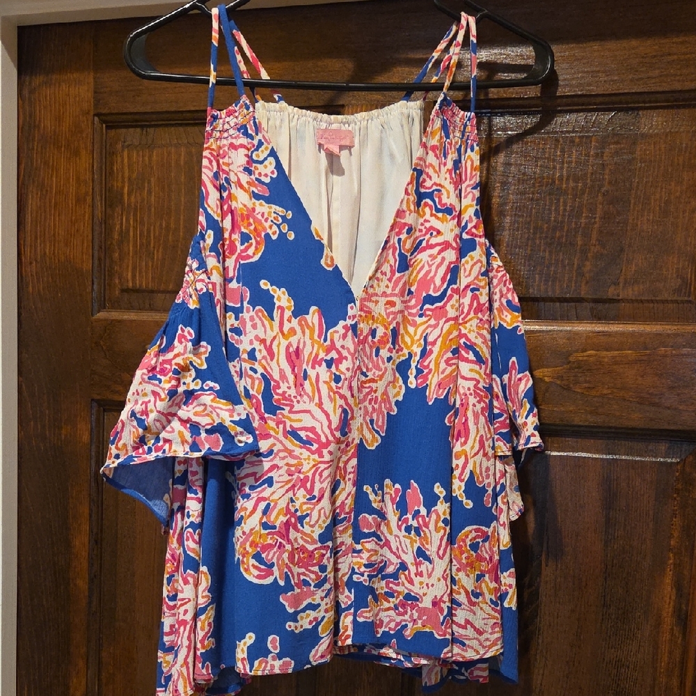 Lilly Pulitzer Blue and Pink Camisole Top